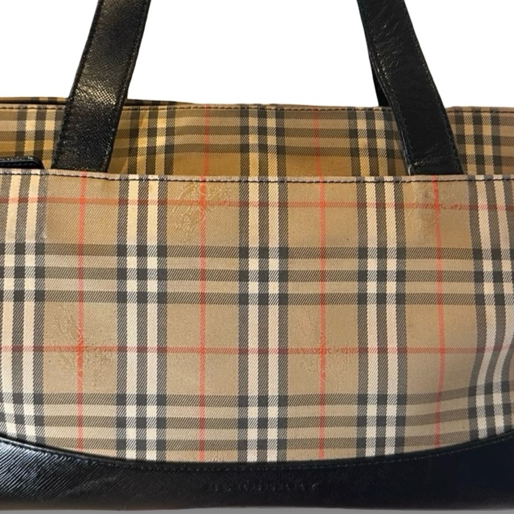 Vintage BURBERRY zip top Nova check tote - Picture 8 of 13